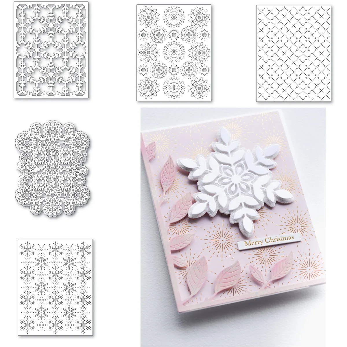 

Christmas Snowflake background Collection Metal Cutting Dies Decorating Scrapbook Diy Paper Card Album Mould Embossing Craft