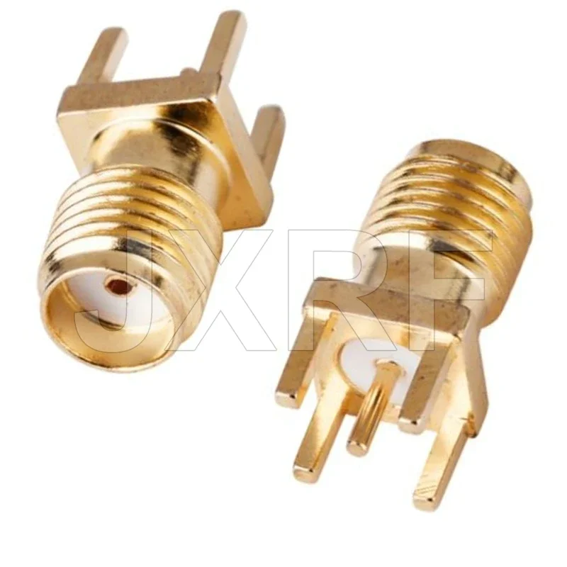 Imagem -02 - Sma Fêmea Jack Macho Plug Adapter Borda de Solda Pcb Ângulo Reto Reto Mount Copper Connector Soquete 300 Pcs