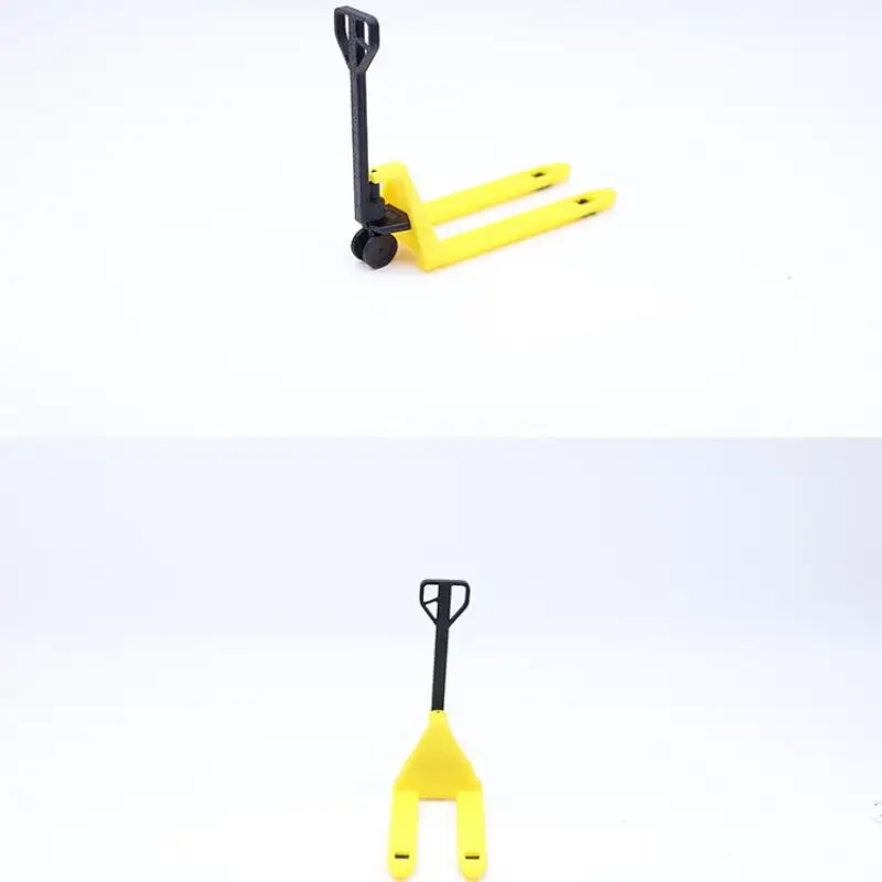 2 個 1/12 ドールハウス食品と遊びのシーンミニチュアフォークリフトミニシミュレーショントランスポータートレイおもちゃセット子供のためのギフト