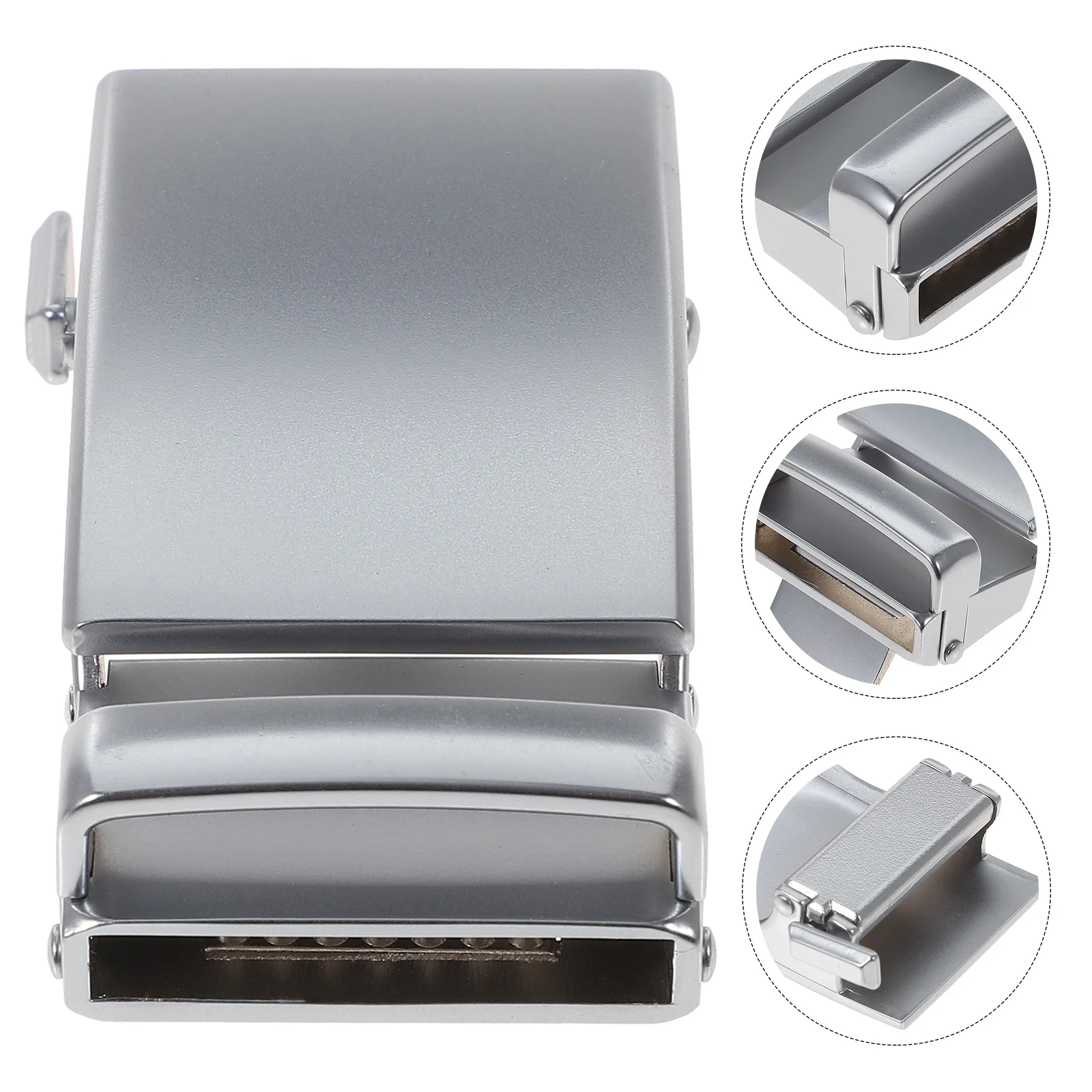 

1pc Automatic Belt Ratchet Mens Belt Buckle Dress Belts Durable Alloy Easy to Use Strap Black Specular