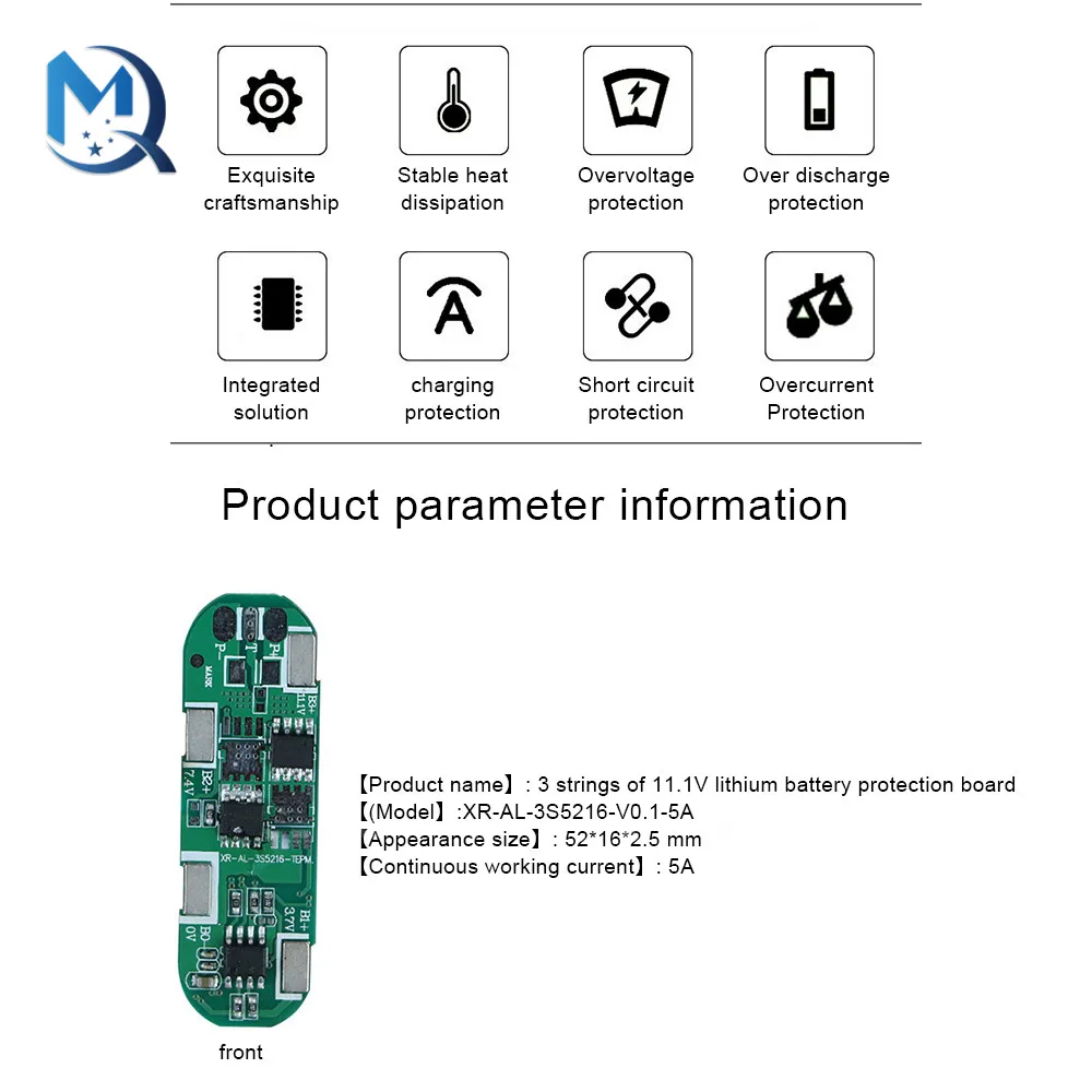 BMS 3S 5A 11.1V 12.6V 18650 Li-ion Lithium Battery Charging Board Overcurrent Short Circuit Protection For Power Bank/Electric