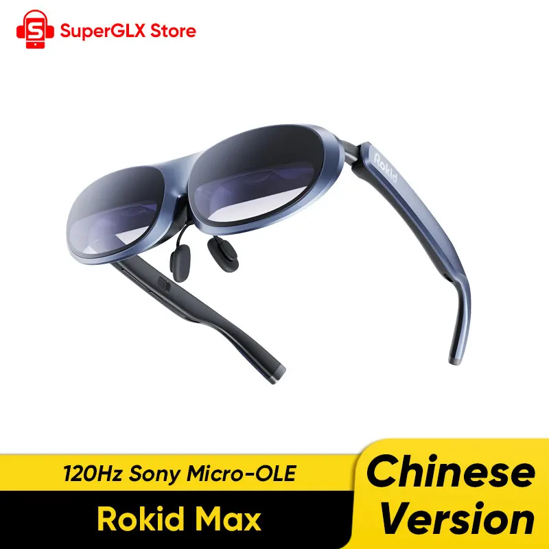 

Rokid Max 3D AR Smart Virtual Glasses 215-дюймовый максимальный экран Smart Lens 1080P FHD Micro OLED Компьютерные очки для телефонов/переключателей/PS5