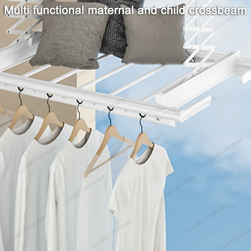 Mini Small Size Remote Control Lifting Retractable Foldable Smart Clothes Drying Rack DC Motor LED Lighting Clothes Drying Rack