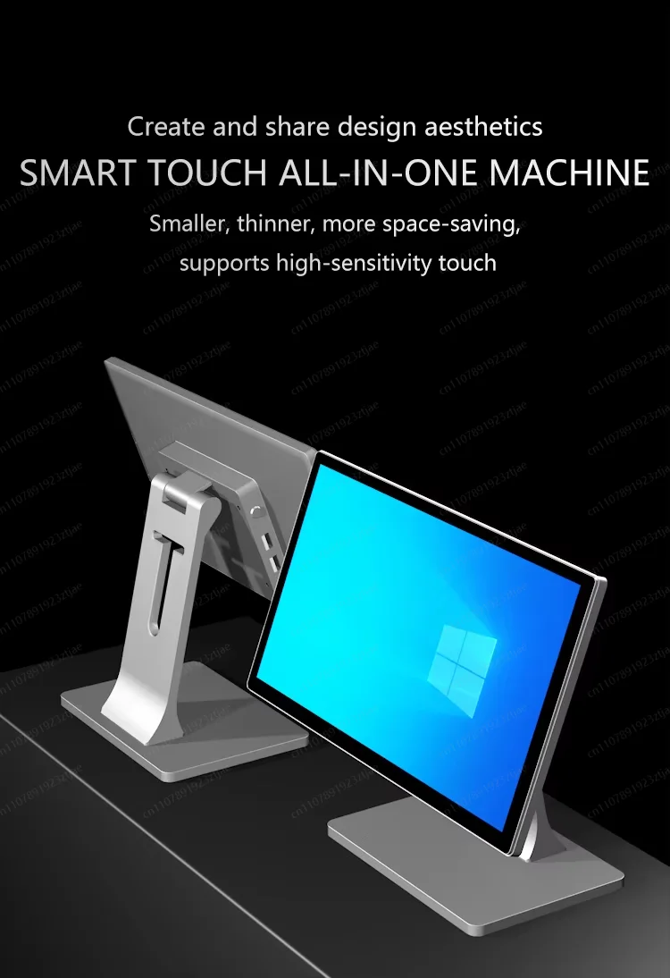 Ultra-Thin Dual Touch Screen Payment Terminal, 4+64G I5/I7 All-in-One POS System for Supermarket Restaurant Retail Store