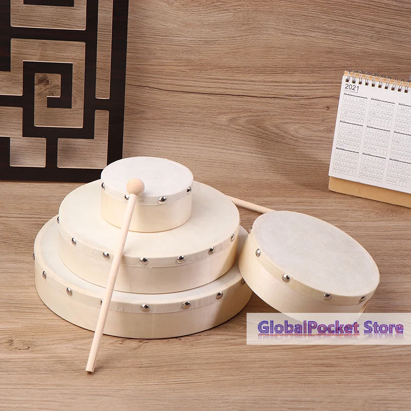 Frame Drums 4/6/7/8/9/10 Inch Hand Drum Wood Drum With Drum Stick Set Musical Game Kids Educational Toy Percussion Instrument