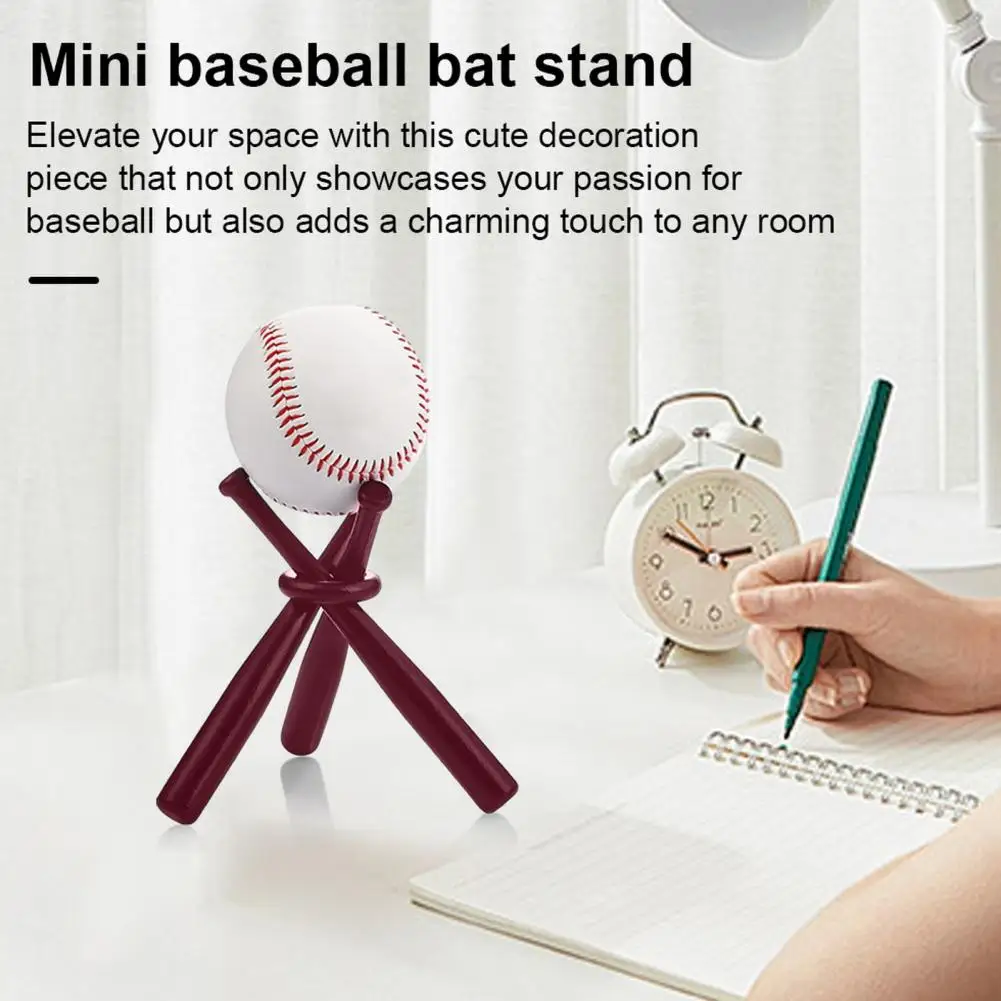 Mini Baseball Holder Rustic Wood Baseball Display Stand with Mini Ring Desktop Holder Rack for Showcase Decoration Wooden