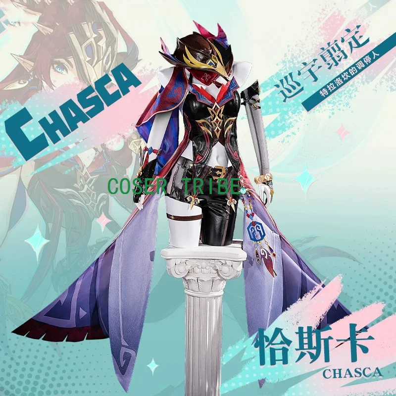 COSER TRIpunGenshin Impact Chasca Jeu imbibé Sexy Cool Uniforme Cosplay Costume, ixd'Halloween Py Play Outfit Femmes XS-XXL