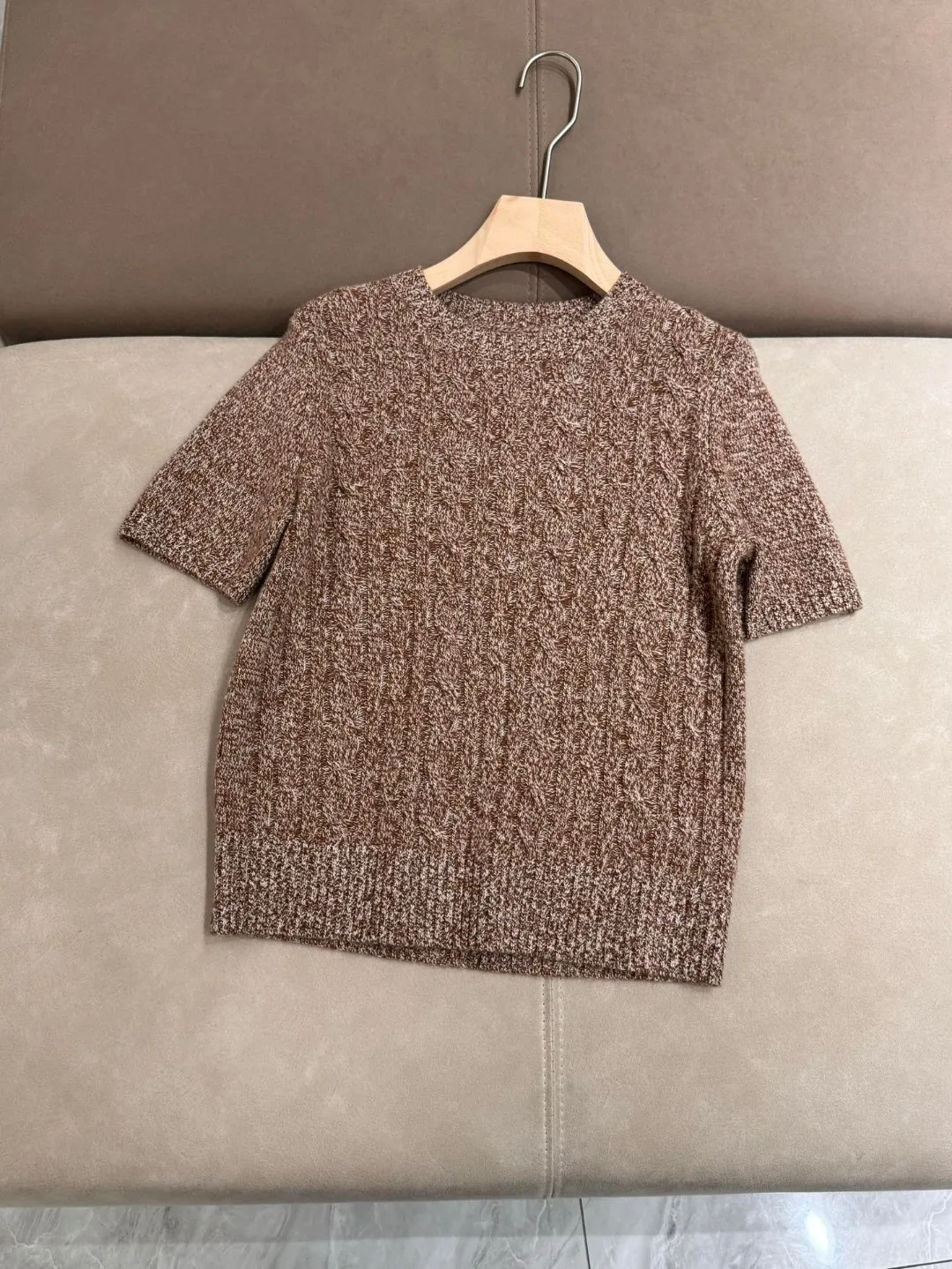 Autumn L*p 2024 Women\'s 100% Cashmere Sweater Short Sleeve Pullover Sweater Knitted Bottoming Top