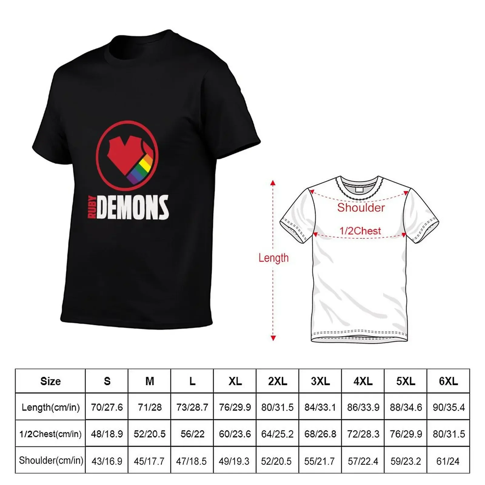 Ruby Demons logo (dark background) T-Shirt custom t shirt customs design your own baggy shirts funny t shirts for men