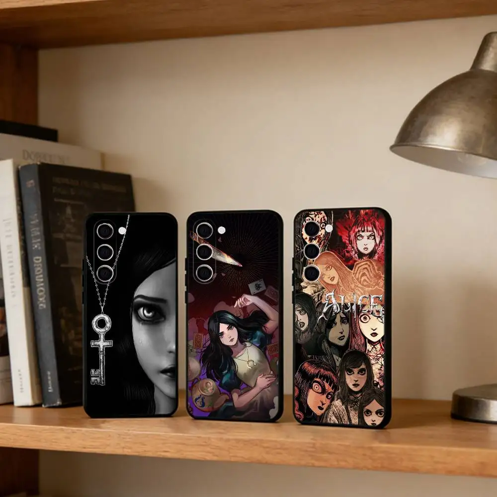 

A-Alice M-Madness R-Returns Phone Case For Samsung Galaxy A73,A72,A71,A70,A52,A51 Others Soft Black Cover