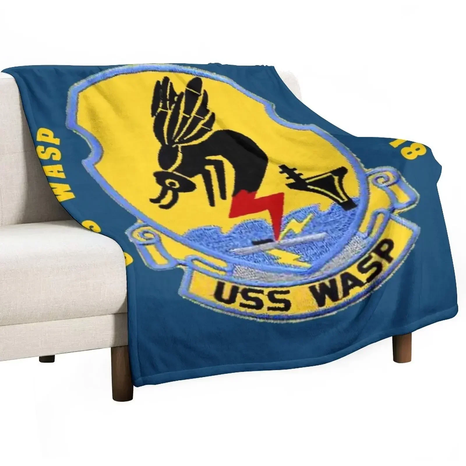 

USS Wasp (CV/CVA/CVS-18) for Dark Colors Throw Blanket Thin anime Beautifuls Blankets