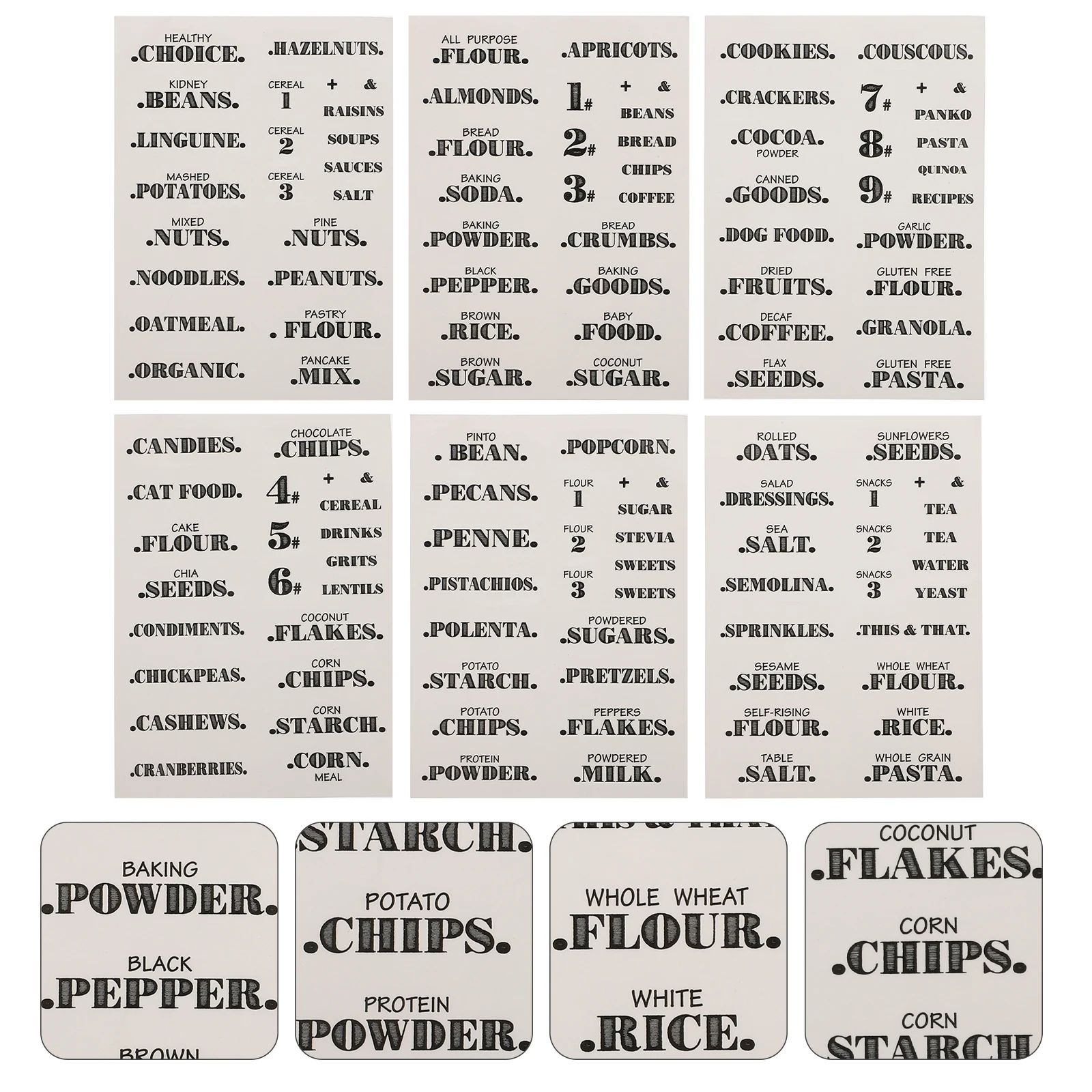 

6pcs Food Organizer Transparent Waterproof Stickers Self-Adhesive Food Labels For Kitchen Fridge Date Marking English Pattern