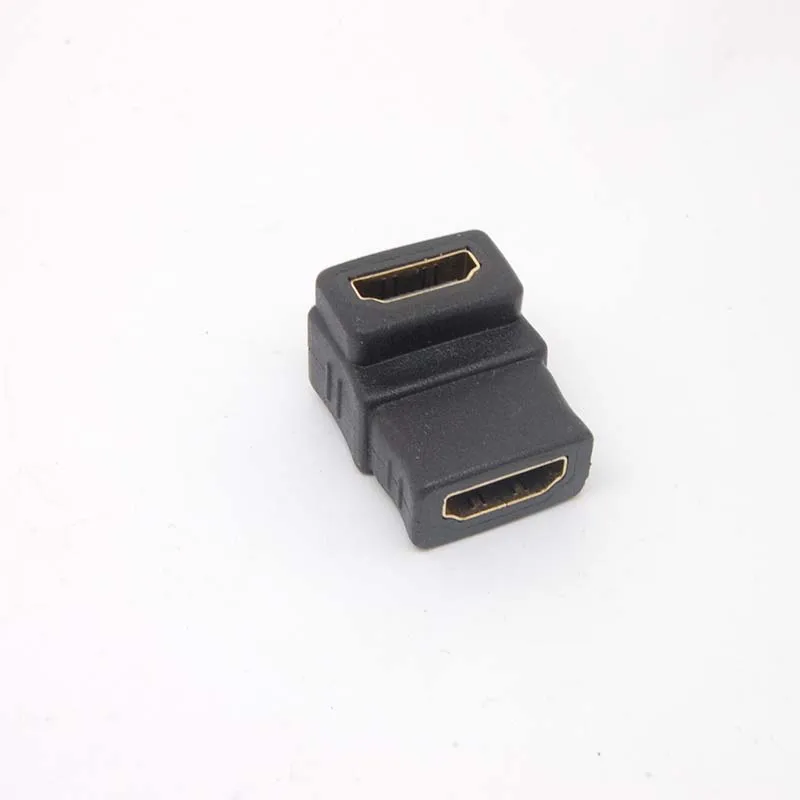 90 Degree Angle HDMI Female To Female Coupler Joiner Adapter Cable Plug PC TV