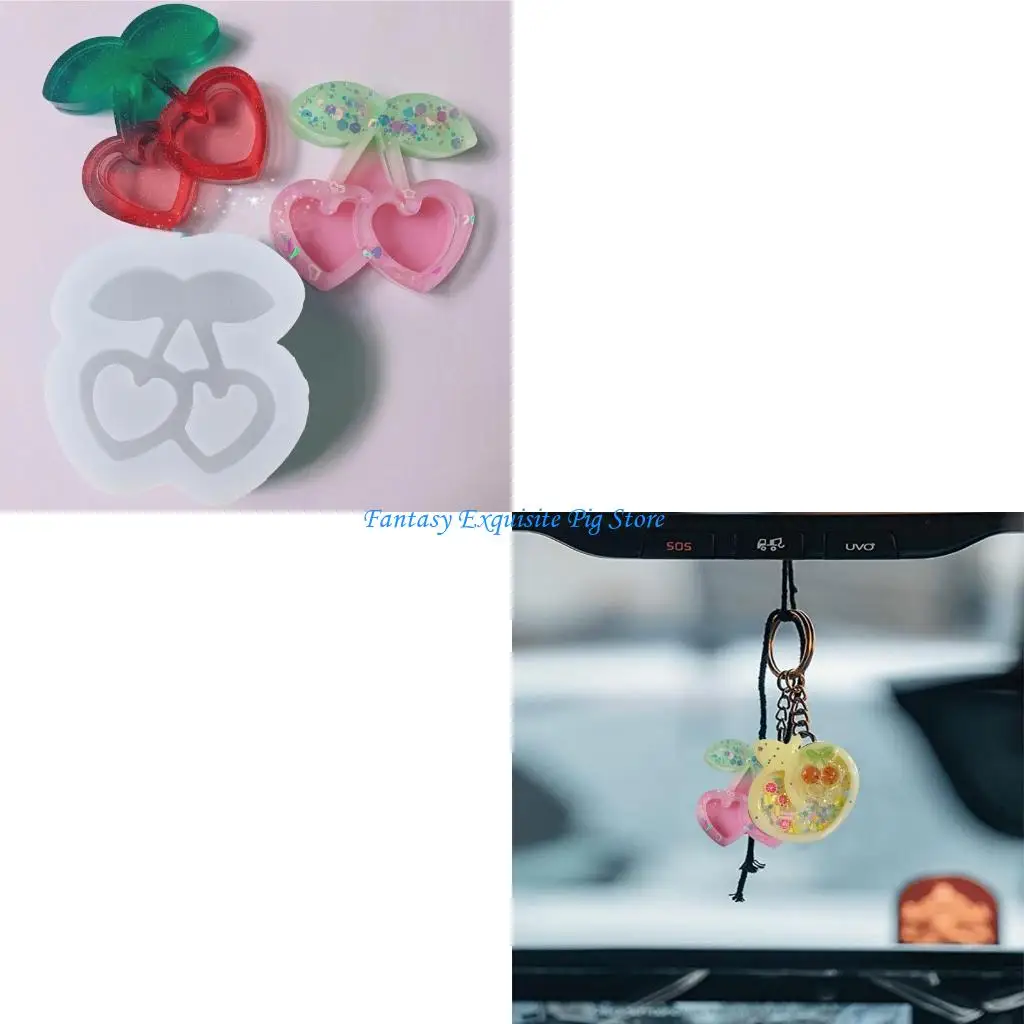 

Mold Keychain Accessories Mold Silicone Cherry Fruit Charm Mould