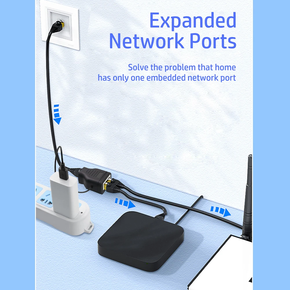 RJ45 USB سريع يعمل بالطاقة 1 إلى 2 موزع إيثرنت ، مجموعة موسع ، صندوق علوي ، أنثى ، Mbps ، واجهة الشبكة المحلية ، كمبيوتر ، كمبيوتر ، Cat5 ، Cat5e ، Cat6