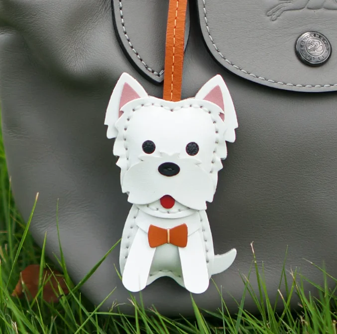 Custom Handcraft Laser Wood Die, Lovely Westie Dog Bag Pendant Mold, Sharp Steel Blade for Leather Ornament Cutting