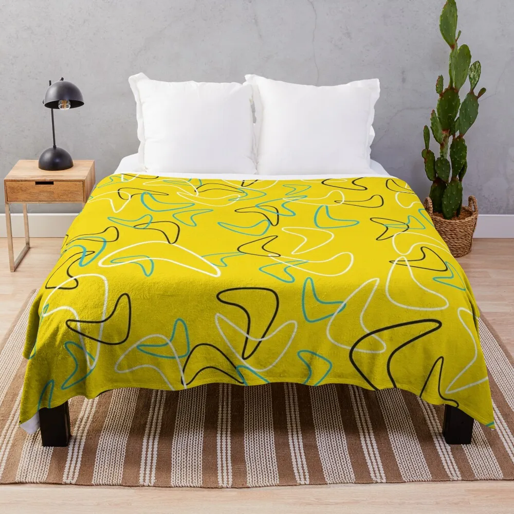 

Retro boomerang pattern Throw Blanket Picnic Weighted Blankets