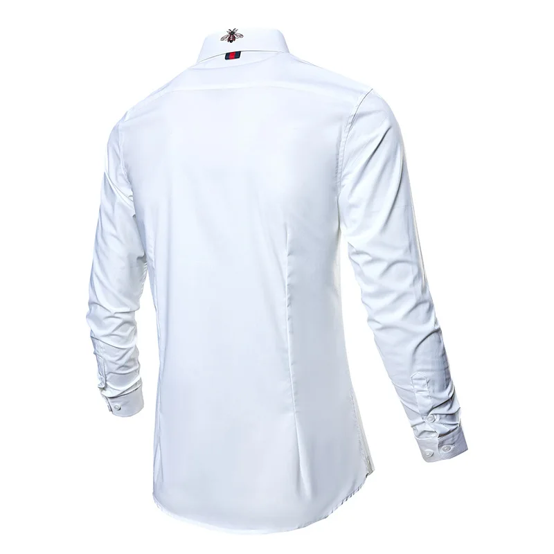 New Men's Fashionable Clothing for Foreign Trade, Shoulder Straps, Little Bee White Shirt, Men's Shirt, Two Colors