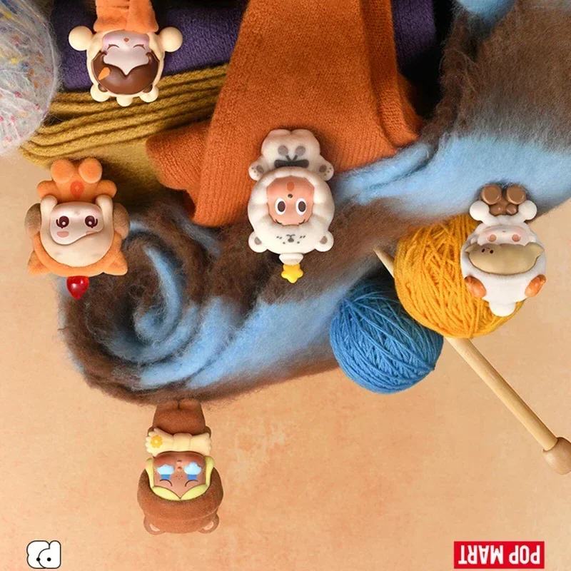 POP MART POPBEAN Fluffy Cozy Series Mini-Puppe Mystery Box Original Blind Box Überraschungsspielzeug Taschenanhänger Figuren Wohndeko