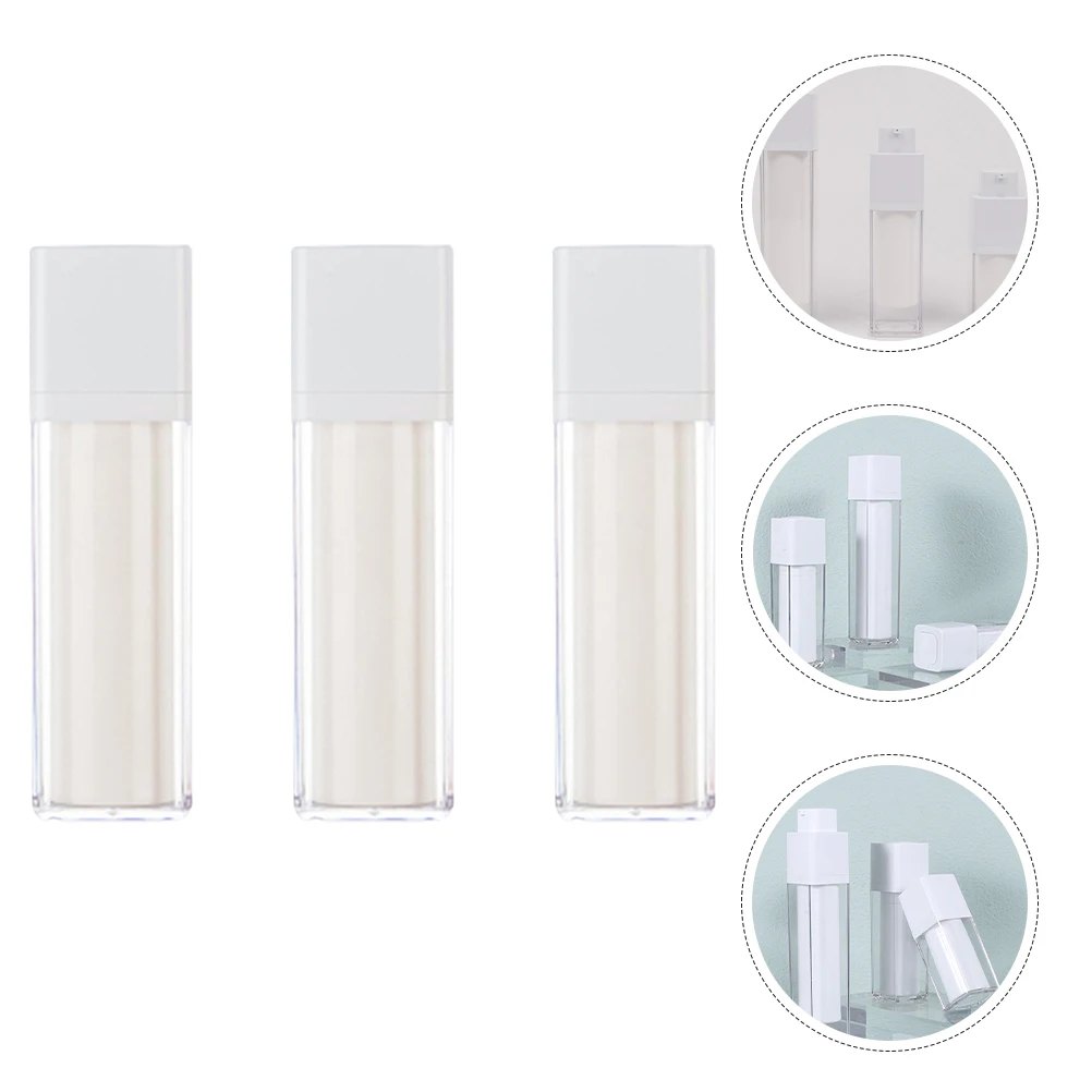 

3 Pcs Squeeze Lotion Bottle Temporary Container Empty Pump Bottles Glass Airless Tubes Plastic Mini Skincare Containers Press