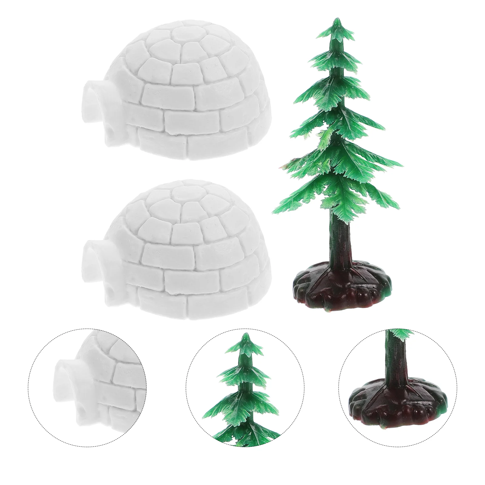 

Christmas Tree Sand Table Landscaping Pop up Standing Ice House Ornament Animal