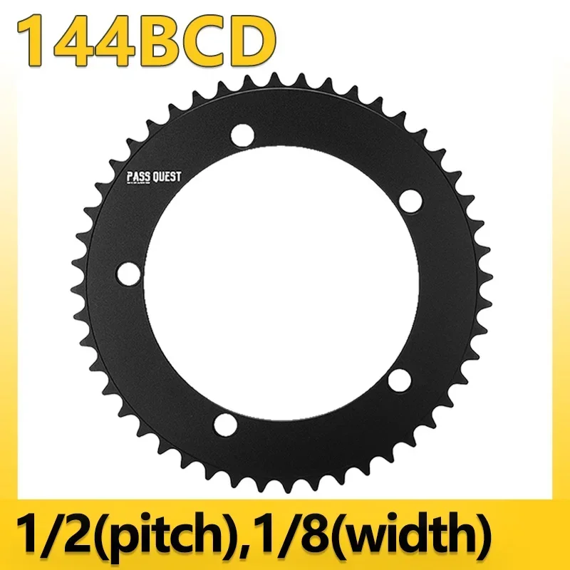 144 Bcd Chainring for Sram 144 Bcd 1/2*1/8 Fixed Gear Track Bike Single Speed Chainring 5 Bolt 46T-66 T Round Bike Chainwheel