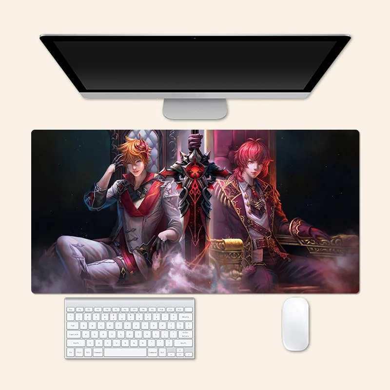 Diluc Ragnvindr Genshin Impact Anime Mouse Pad Grande, Game PlayMat, Esteira de mesa criativa, Escritório Mousepad