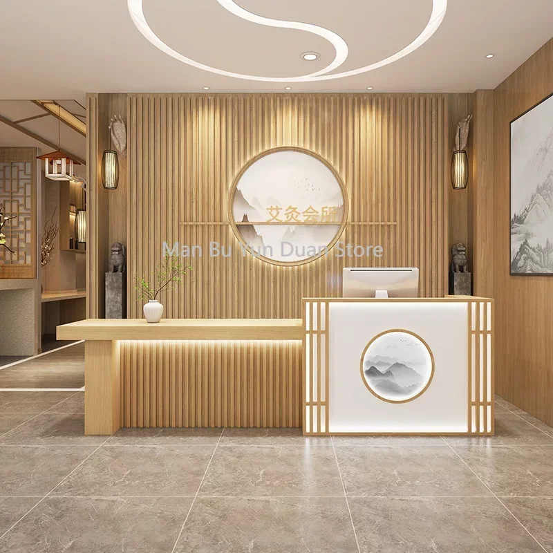 Receptionist Front Desk Salon Furniture Hairdressing Reception Reseption Aesthetic Pulpitos Churches Counter Clothes Church