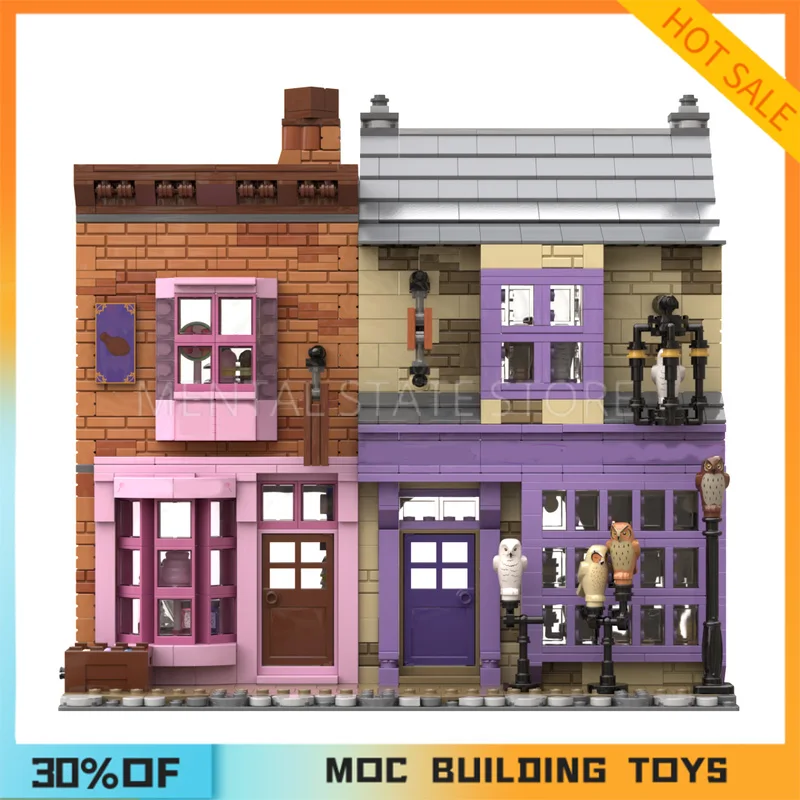 

[1399PCS] Customized MOC Street corner store Creative Building Blocks Set STEM Educational Toys DIY Construction Model Kit Gifts