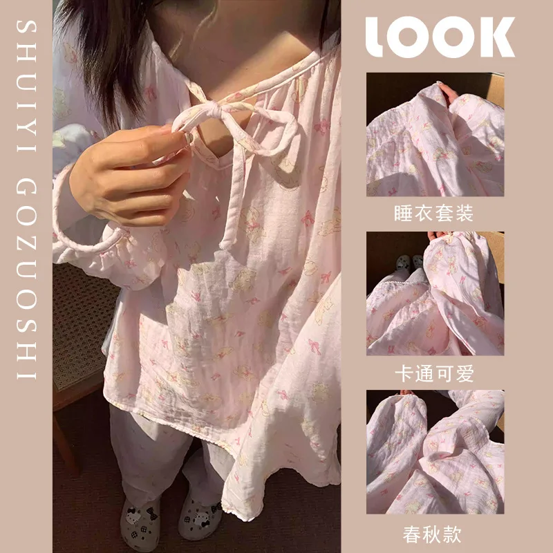 Pjs 세트 여성용 잠옷 세트 프린트 잠옷 여성용 따뜻한 겨울 잠옷 세련된 홈웨어 잠옷 귀엽고 부드러운 잠옷 세트