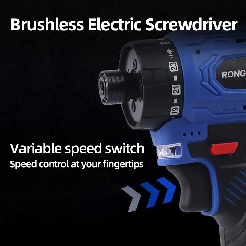 Brushless Screwdriver Lithium Electric Drill Screwdriver 16.8V Hand-held Rechargeable Electric Tool Torque Drill Multi-function