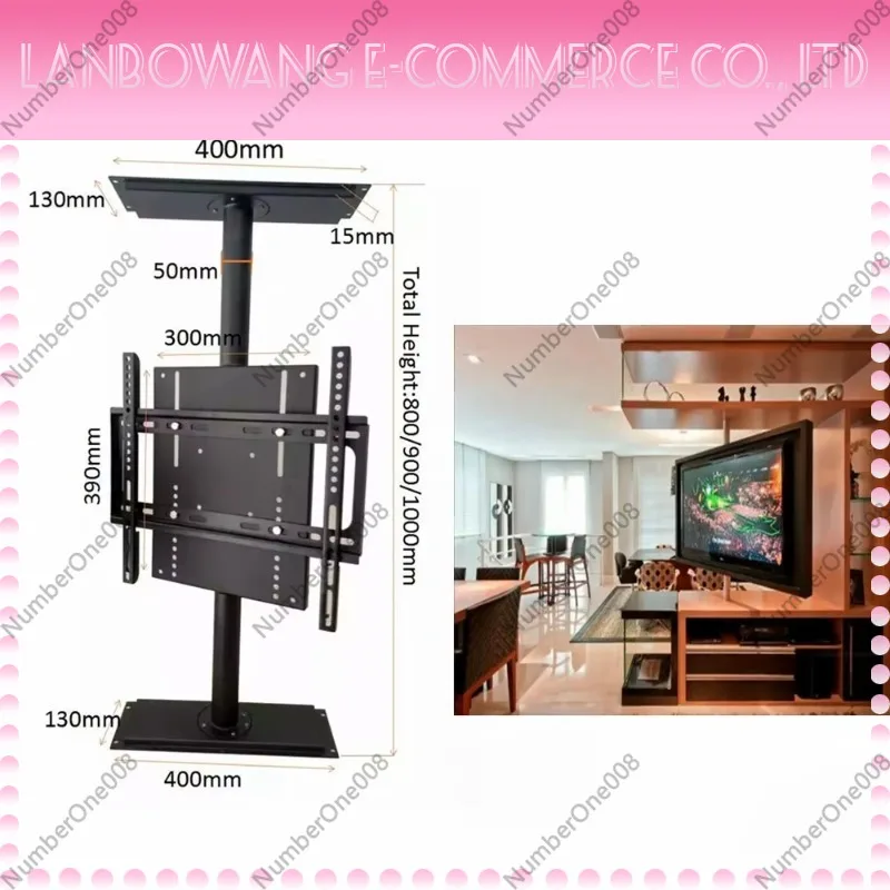 360° Rotating TV Cabinet Stand Heavy Duty Height Adjustable 80-100cm for 26-72