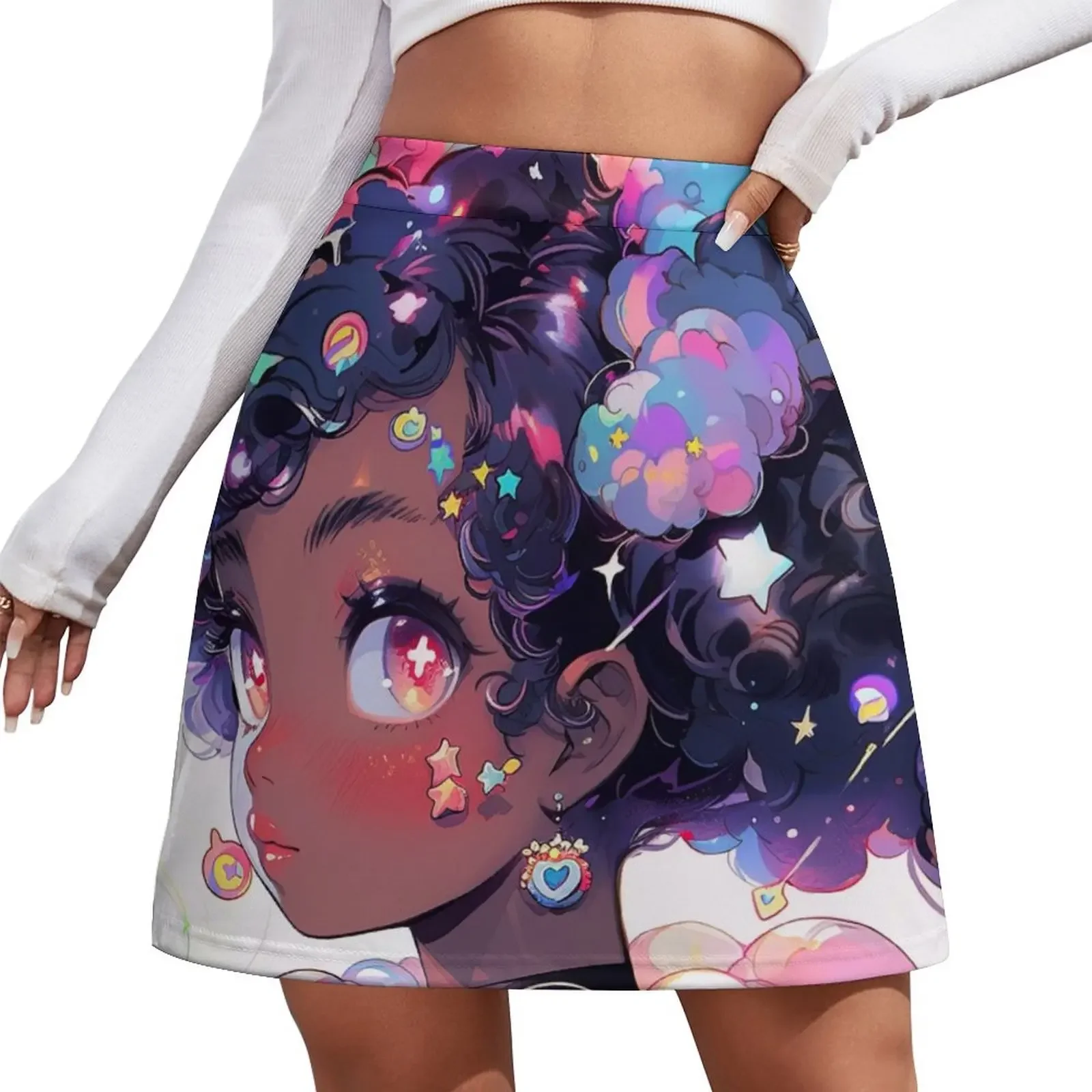 

Beautiful Curly Pigtails Anime Girl Mini Skirt Women's skirt midi skirt for women Miniskirt