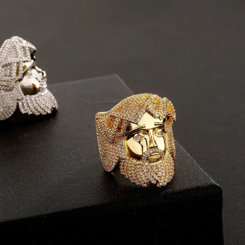 A Men's Hip-Hop Style Ring with Zircon Inlay, Featuring a Human Figure Design, From the Street Style Collection.