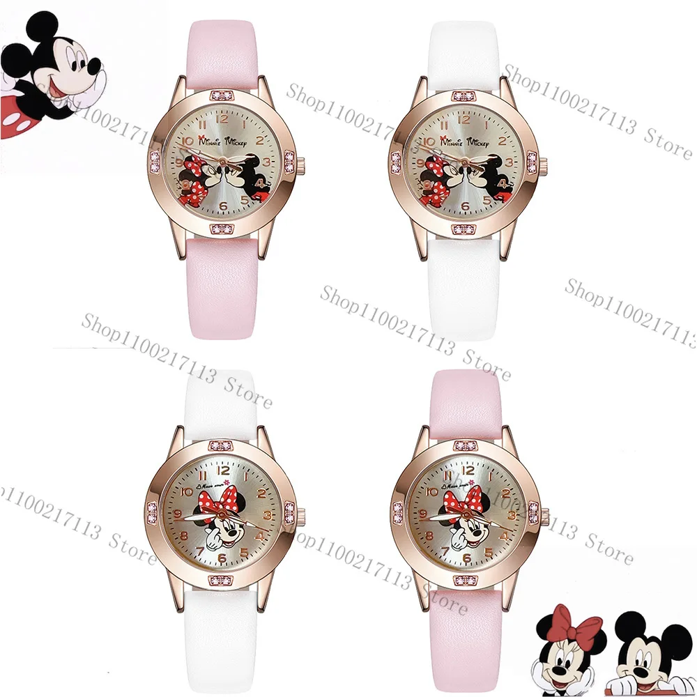 Новые детские часы Disney, милые цифровые кварцевые часы с Микки и Минни, часы с бриллиантовыми стрелками, детские часы с героями мультфильмов для девочек, подарки на день рождения