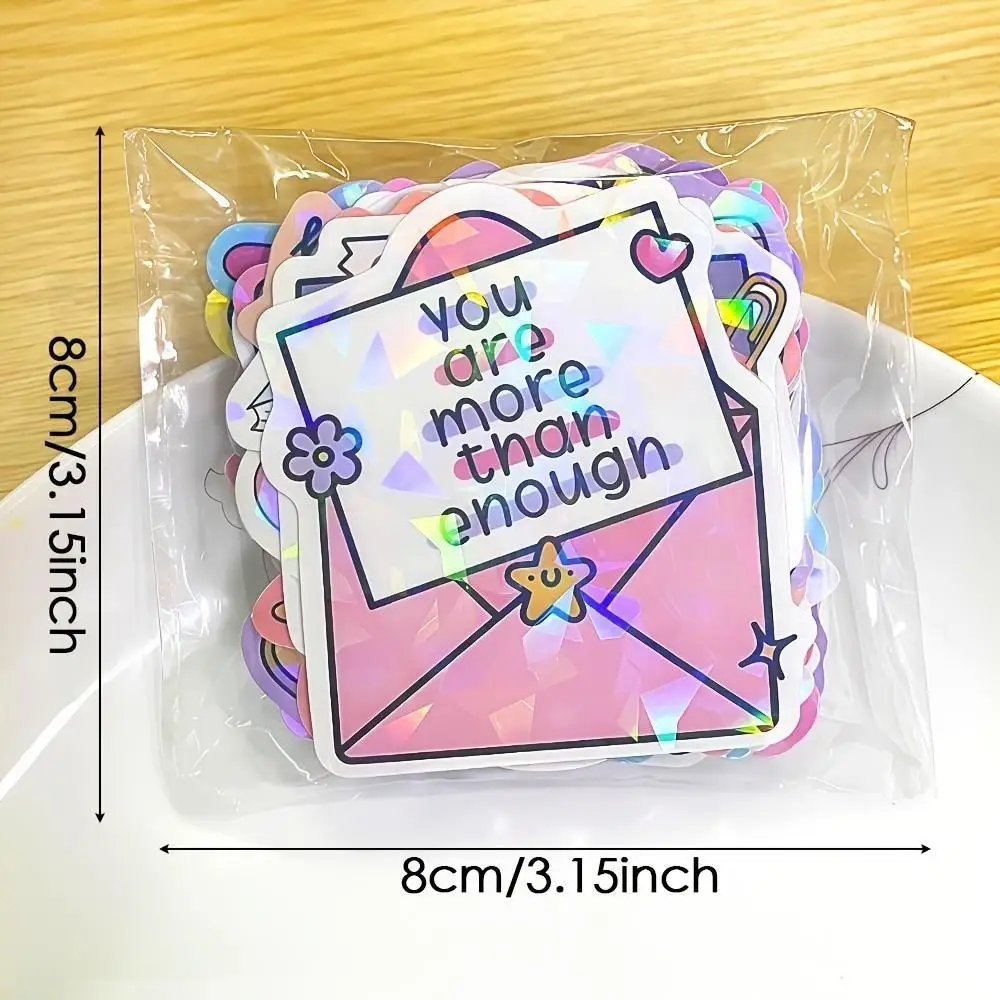 50 Holographic Shiny Stickers-Positive Motivational Word Glitter Stickers,Suitable for Laptop Decoration,E-Reader Accessories