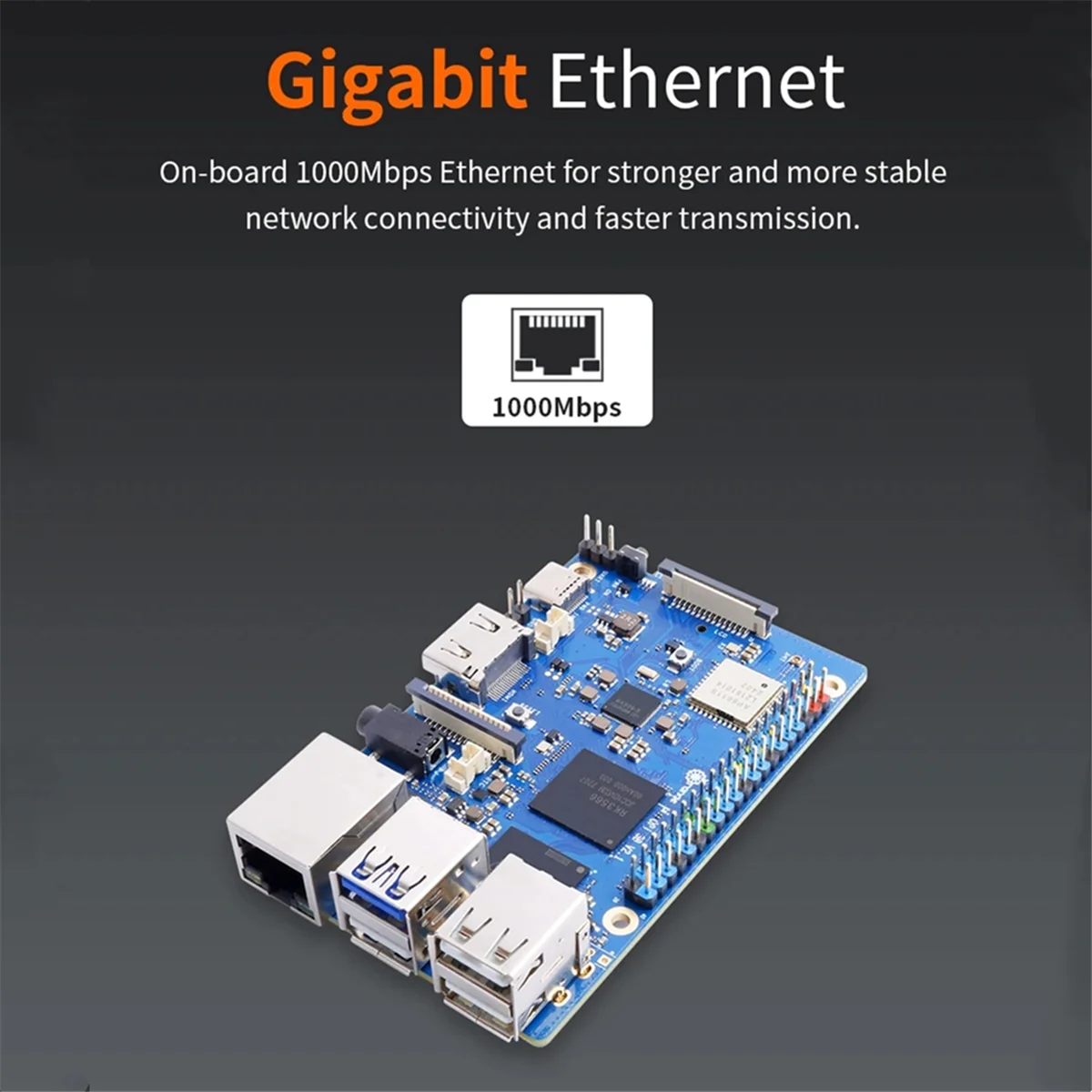 For Orange Pi 3B 2GB RAM DDR4 Rockchip RK3566 WiFi+BLE Mini PC, Run Android 11/Ubuntu/Debian Single Board Computer Vogue