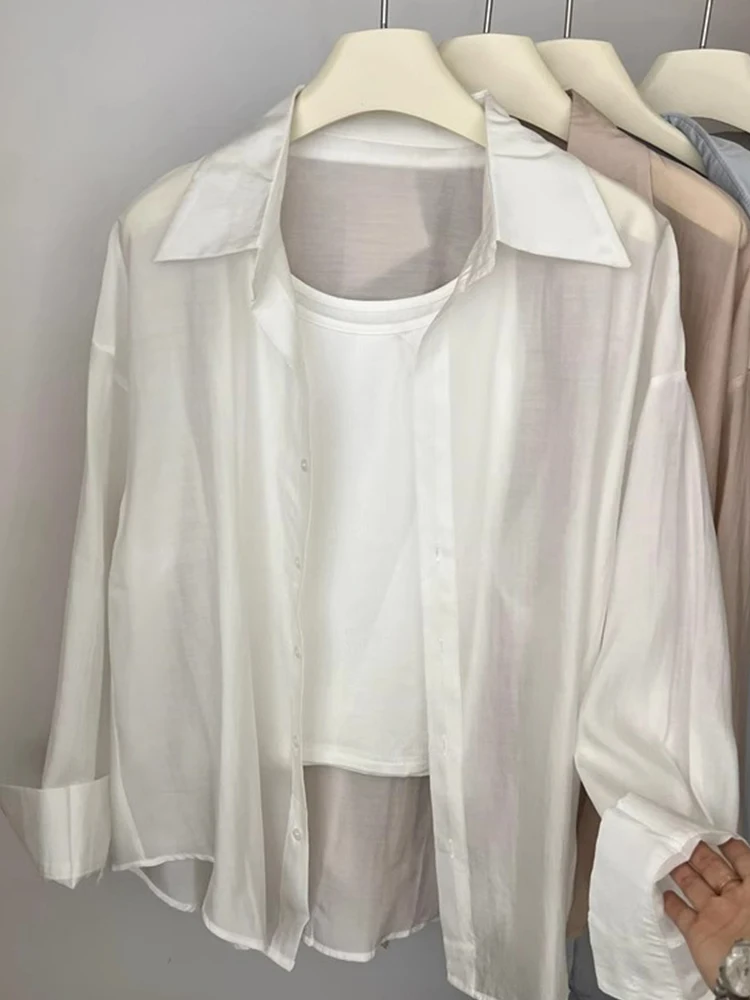 Ele Comfortable Breathable Cool Lightweight Sun Protection irt Casual Slim Long Sve Women's Top Sli Design Autum...