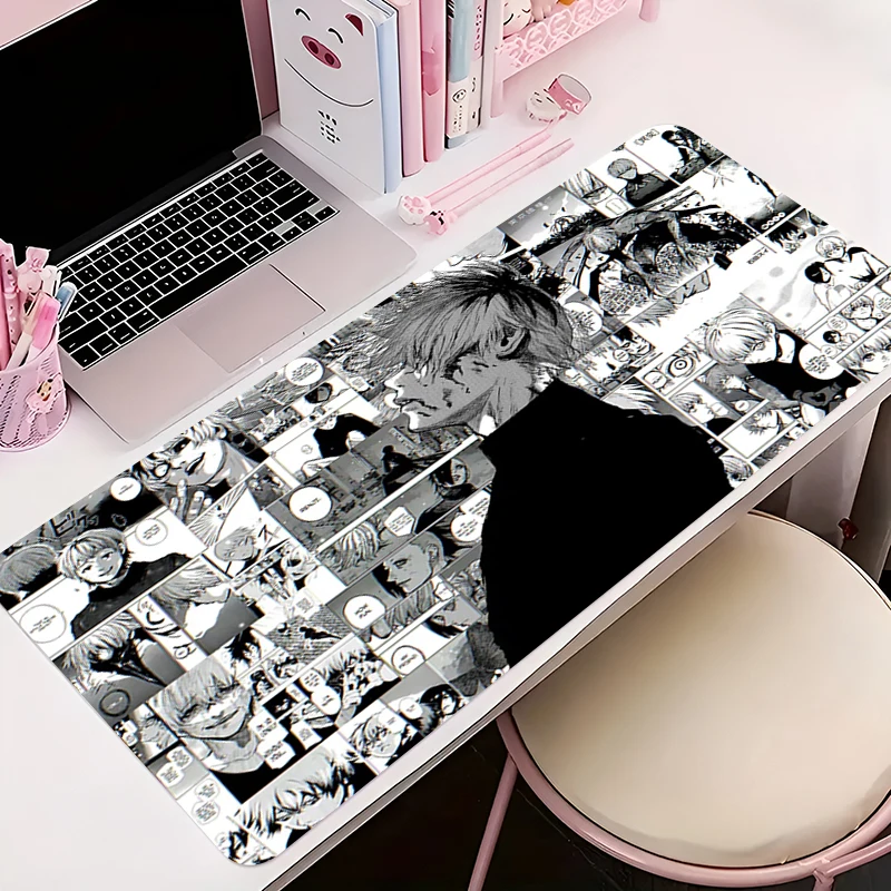 Коврик для мыши T-tokyo Ghoul Kaneki Ken Настольный коврик Аниме игровой коврик для игровой мыши Скоростной компьютерный и офисный геймерский шкаф Коврик для клавиатуры