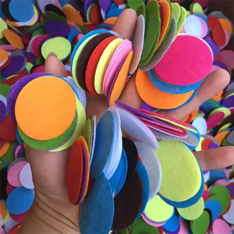 

100Pcs/lot Non Woven Round Felt Fabric Patch Circle Felt Pads DIY Scrapbook Decoration Handmade Craft Accessories 20/25/30/40mm