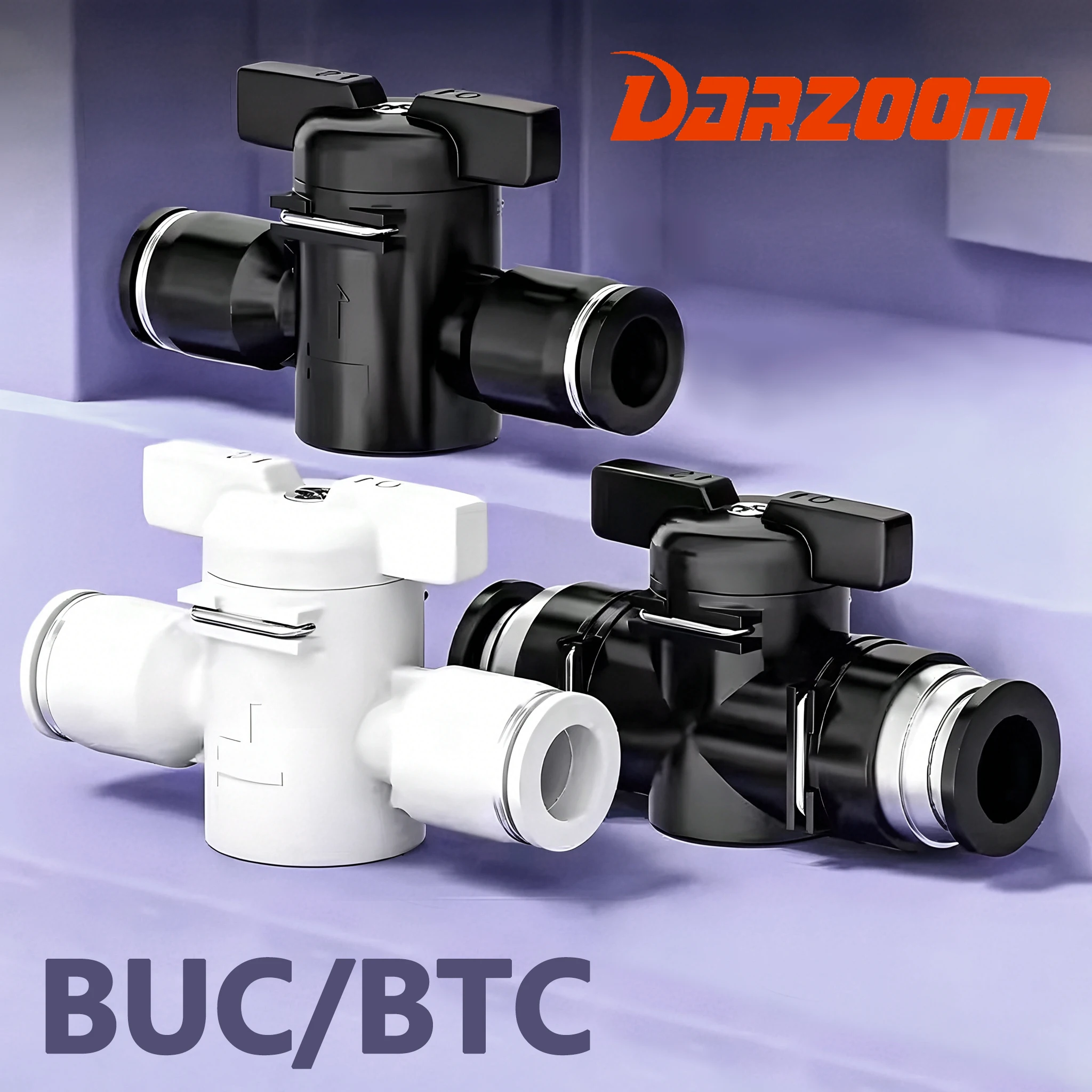 Type BUC BTC 4mm 6mm 8mm 10 12mm Pneumatic Push In Quick Joint Connector Hand Valve To Turn Switch Manual Ball Current-limiting