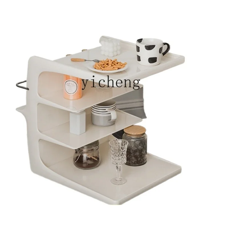 

XL acrylic sofa side table small apartment movable trolley coffee table living room side table