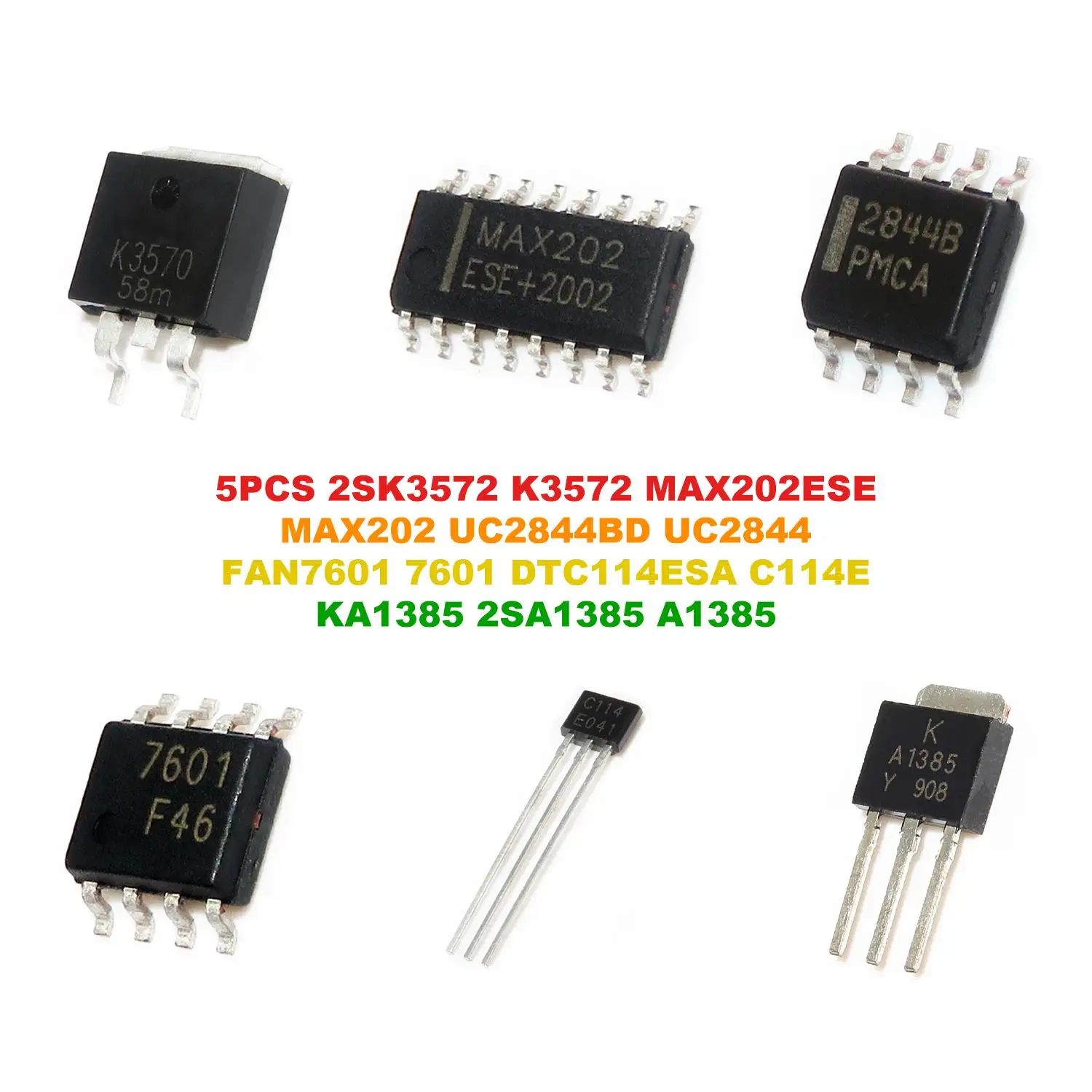 2SK3572 K3572 MAX202ESE MAX202 UC2844BD UC2844 FAN7601 7601 DTC114ESA C114E KA1385 2SA1385 A1385