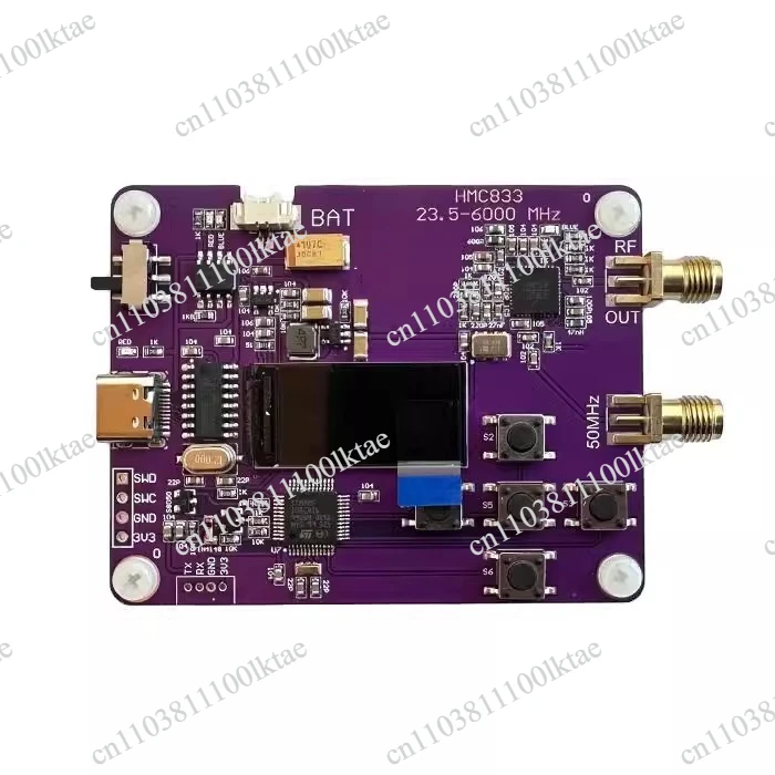 6GHz RF Signal Generator 23.5-6000 MHZ RF Signal Source Transmitter HMC833oled Screen Display