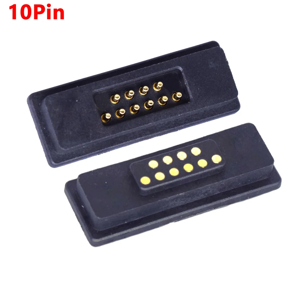 

10Pin waterproof high current magnet suction spring pogopin connector male and female probe DC power charging magnetic connector