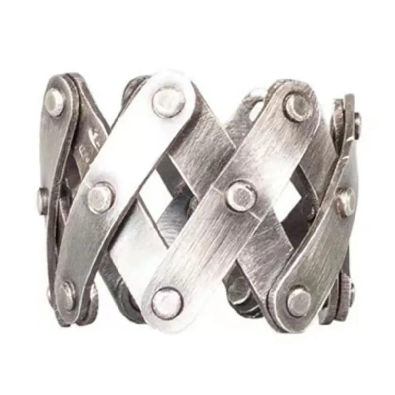 KOFSAC Thai Silver Fence Stud coppia anello per uomini e donne Trendy Light Luxury 925 gioielli in argento accessori hip-hop