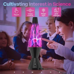 Touch & Sound Sensitive Static Electric Lightning Plasma Globe Night Lamp, Science Gifts for Parties, Decorations, Bedroom, Home