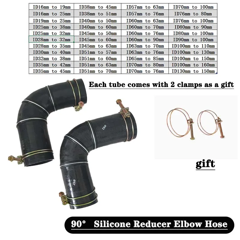 90° Silicone Reducer Elbow Hose Car Intercooler Turbo Intake Pipe Coolant Tube Rubber Joiner Bend Tube
