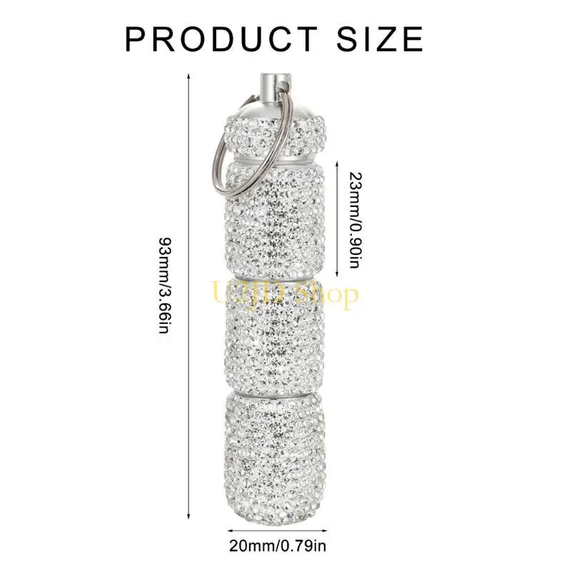 

U2JD Waterproof Keychain Pills Holder Container,Pills Box Case for Outdoor Camping