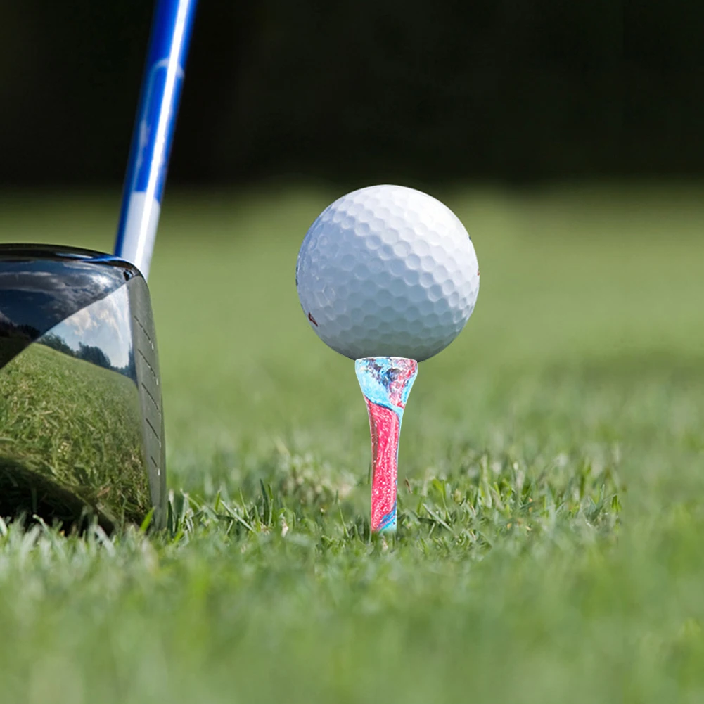 50개 내구성 있는 나무 골프 티, 코스에서 공을 안정적으로 고정하여 완벽한 티 레벨을 유지하는 티 홀더 골프 액세서리